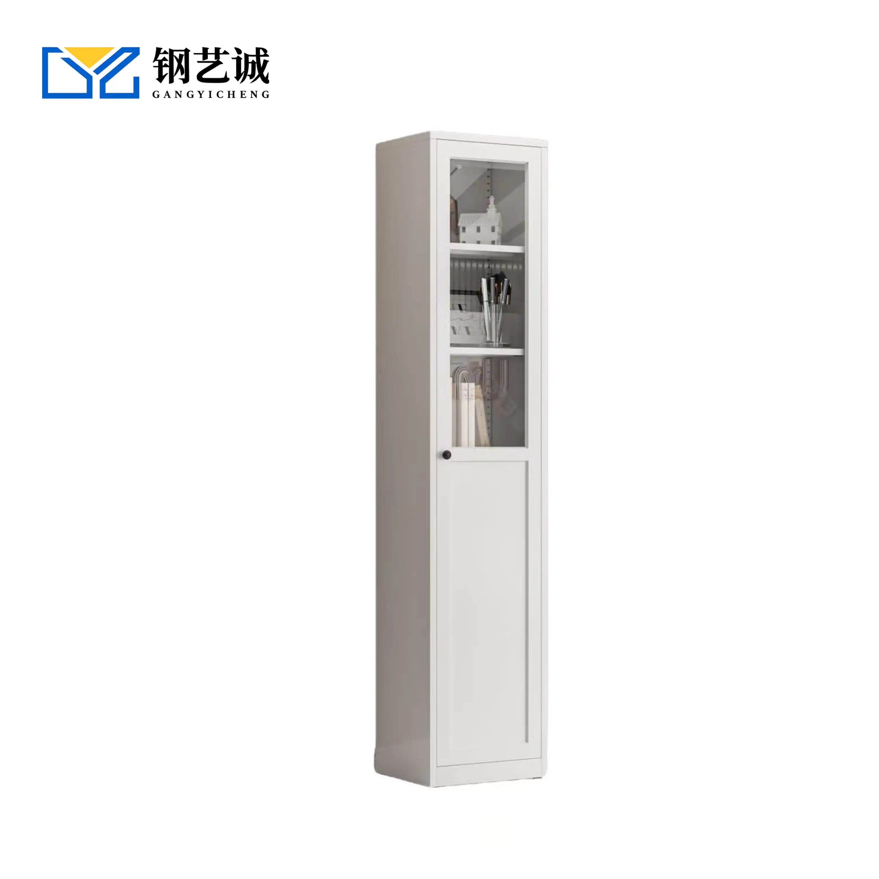Narrow-framed Glass Bookcase